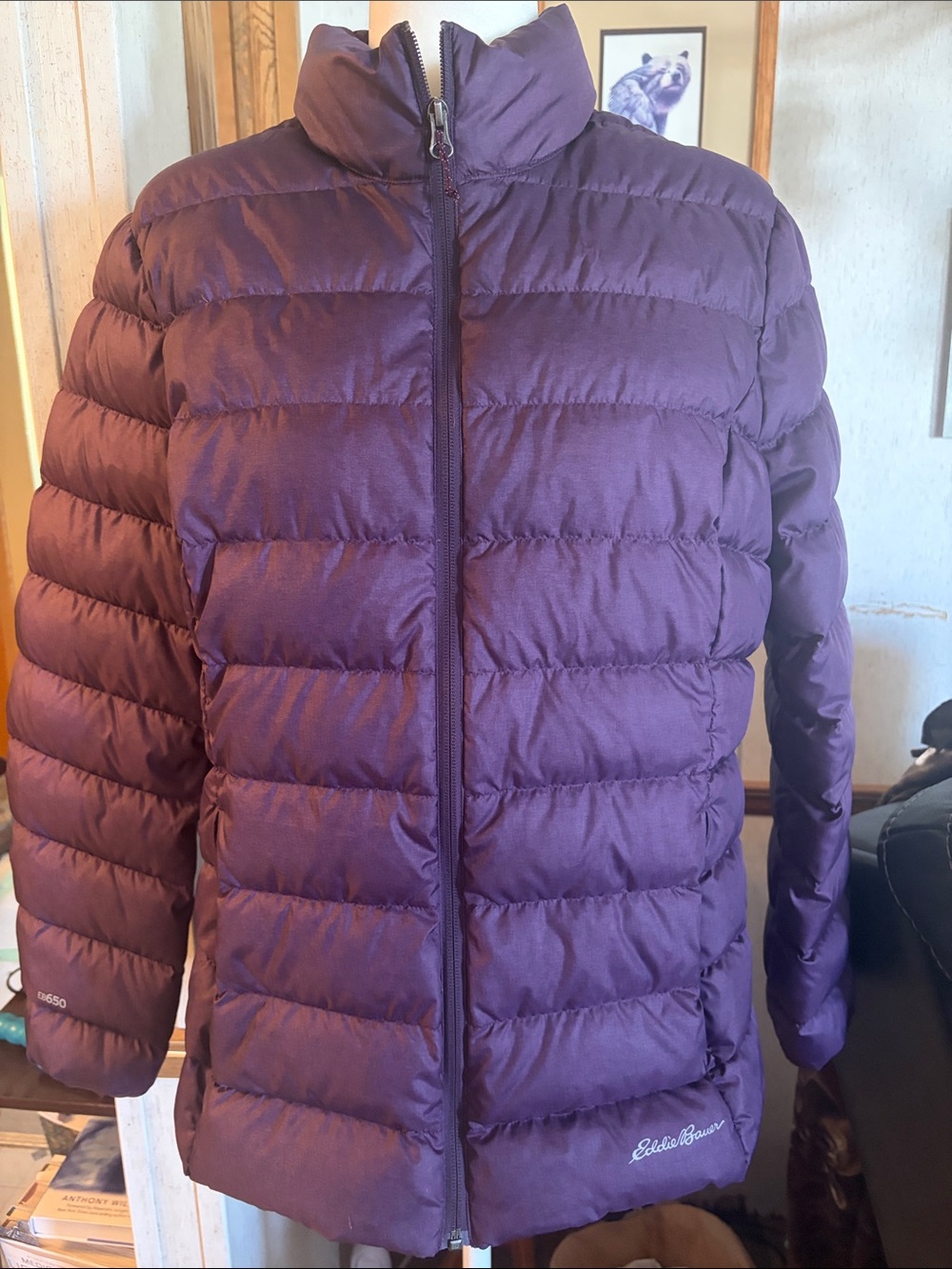 Eddie Bauer Women's Deep Purple Quilted Puffer Jacket